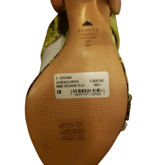 Schutz Veridiana snakeskin print Transparent Column Heel Sandal size 6 - Picture 4 of 4